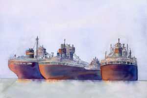 Kerry Vavra "Winter Fleet" Watercolor