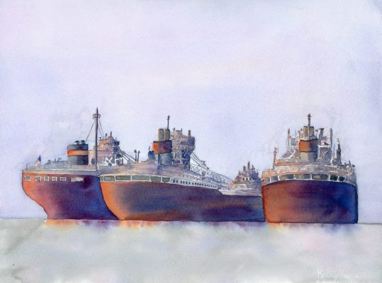 "Winter Fleet"<br> Watercolor