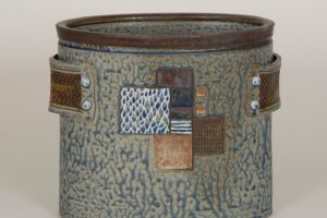Linda Sheard "Oval Container with Strap Handles" Stoneware Clay