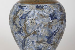 Linda Sheard "Painted Urn" Stoneware Clay