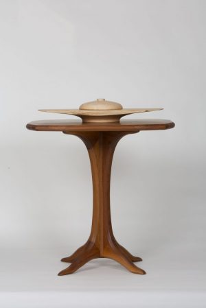 Michael Doerr Woodworking "Black walnut wooden pedestal table (top)" 22”x22”xH28”