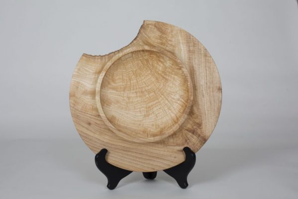 Turned Wooden Platter<br> Ash Wood <br>2”x11”