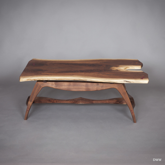 Michael Doerr Woodworking “Wilson Table” Black Walnut Wood, Coffee Table 44”x28x16”