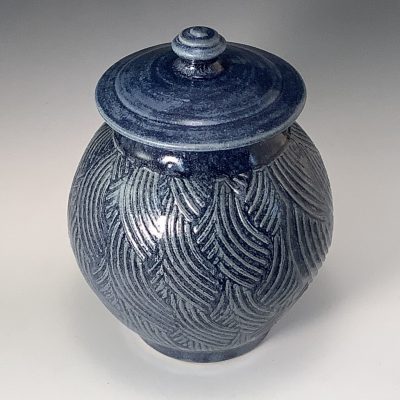 "Denim Jar"<br> Ceramics<br> 8-1/4"x5-5/8"