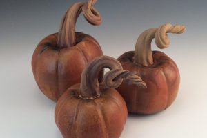 Jeanne Demers Pumpkin Trio" Ceramics