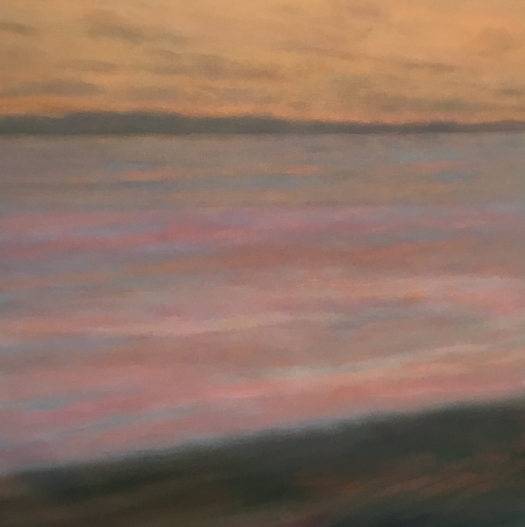 Margaret Lockwood-Sunset Shore-oil on canvas 36x36x1-1/2