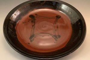 Jeanne Demers "Red and Black Bowl" 14-1/4 x 2