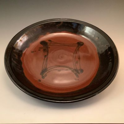 Red and Black Bowl<br> 14-1/4 x 2