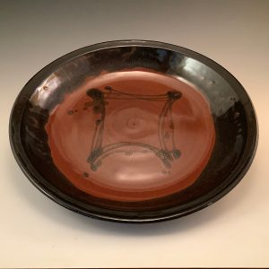 Jeanne Demers "Red and Black Bowl" 14-1/4 x 2