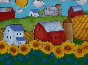Pat Olson "Sunflower Farm" Pastels 11x14