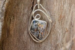 Jane Faella, Silver Necklace with Cheetah Jasper stone, Jewelry