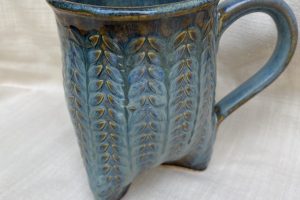 Barbara Lee Shakal-Three footed mug-hand built ceramics-5 1/2 x 5 1/2