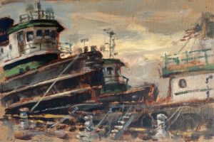 David Ray - Sturgeon Bay Tugboats - Oil - 6 x 8
