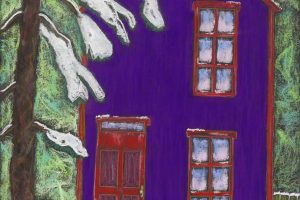 Holly Hebel-Purple House Red Door-Pastel-22 x 30