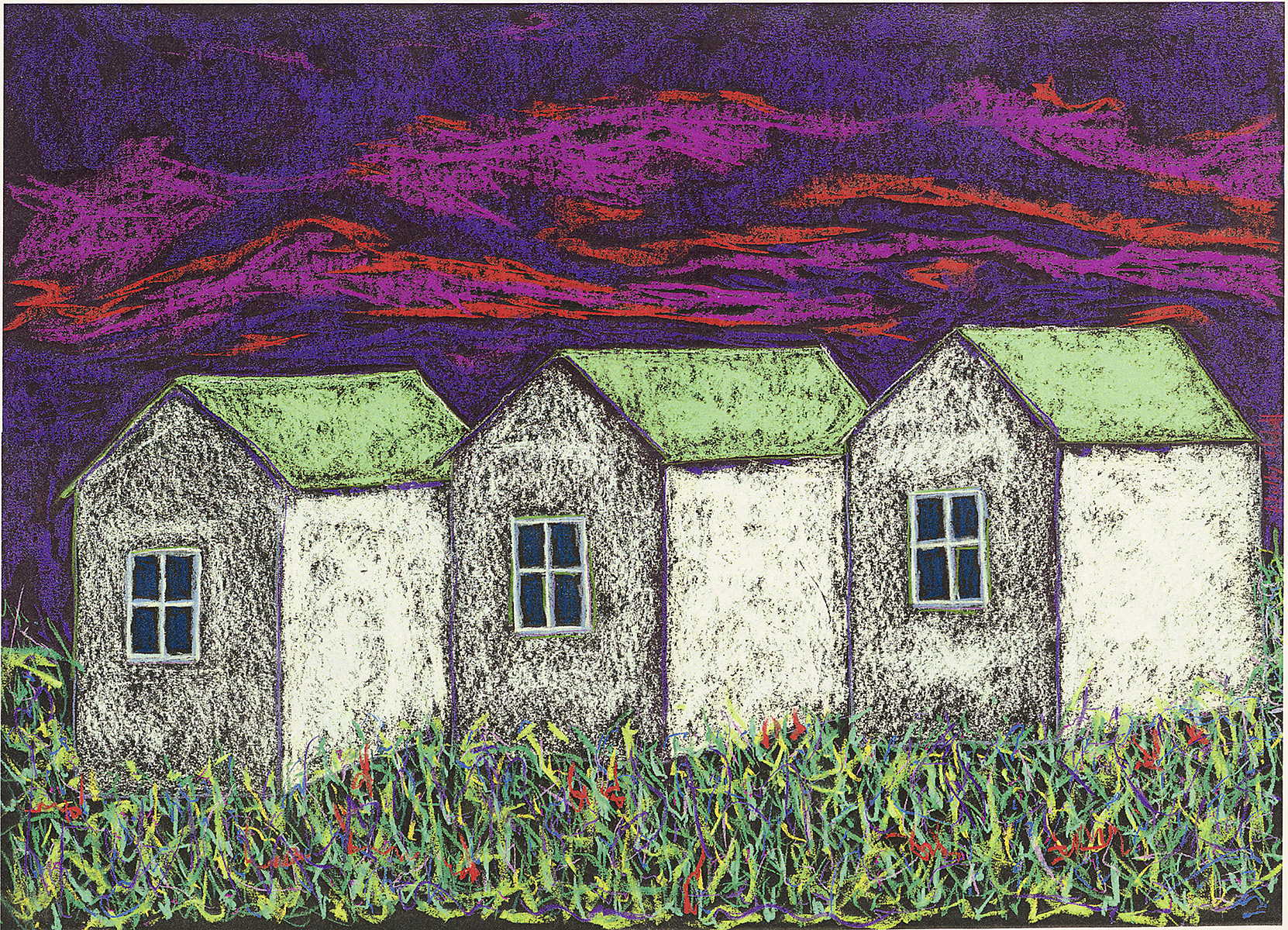 Holly Hebel-Three Cottages-Pastel-22 x 30