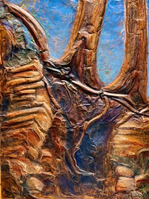 Kandy Otto-You Are My Rock-oil on copper repousse-30x40