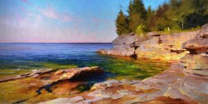 Marc Anderson-Cave Point Morning-oil painting-24x48