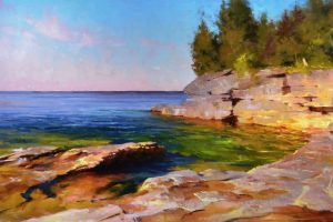 Marc Anderson-Cave Point Morning-oil painting-24x48