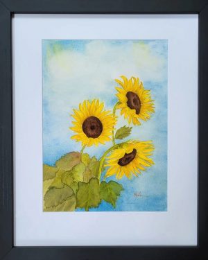 The Pearl of Door County-Sunflowers by Keli Groenfeldt - 16x20 Watercolor