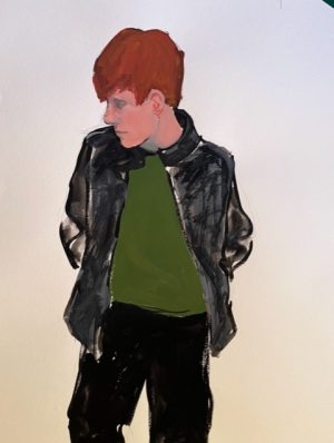 Archelle Buttons Wolst Young Man with Red Hair 22x14