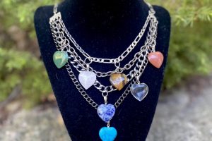 Del Guidice Studio-Heart of Stone Necklace-chain and gemstones