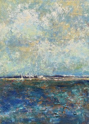 Island Sky on paper 16x20 framed $250