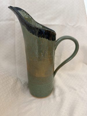 Barbara Lee Shakal, hand built ceramic pitcher, 12 inches tall Barbara Lee Shakal, hand built ceramic pitcher, 12 inches tall